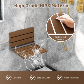 Wall-Mounted Foldable Waterproof HIPS Bathroom Bench for Shower and Entryway
