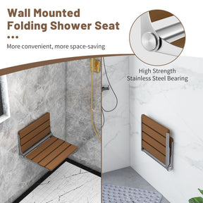Wall-Mounted Foldable Waterproof HIPS Bathroom Bench for Shower and Entryway