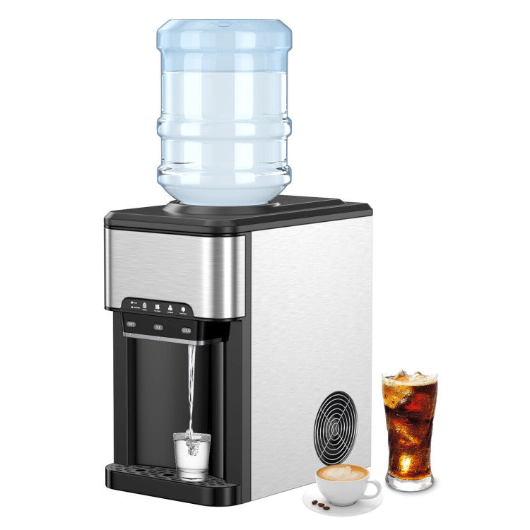 Water Cooler Dispenser with Built-in Ice Maker and 3 Temperature Settings