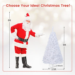 5/6/7/8ft White Christmas Tree with Metal Stand