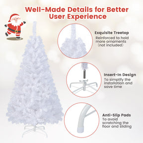 5/6/7/8ft White Christmas Tree with Metal Stand