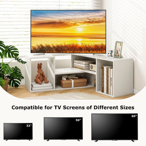 Wood TV Stands 2 PCS TV Console Cabinets for TVs up to 55 Inches