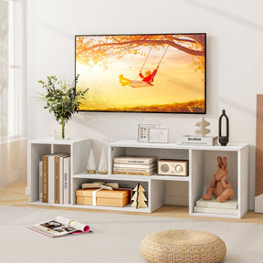 Wood TV Stands 2 PCS TV Console Cabinets for TVs up to 55 Inches