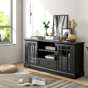 Wooden TV Stand Media Console Table Entertainment Center with Storage Cabinets and Adjustable Shelves for TVs up to 70 Inch