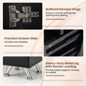 Wooden Manicure Table Nail Desk with Drawers Wrist Rest