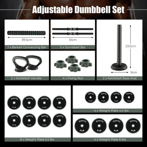 Adjustable Weight Dumbbell Set with Connector