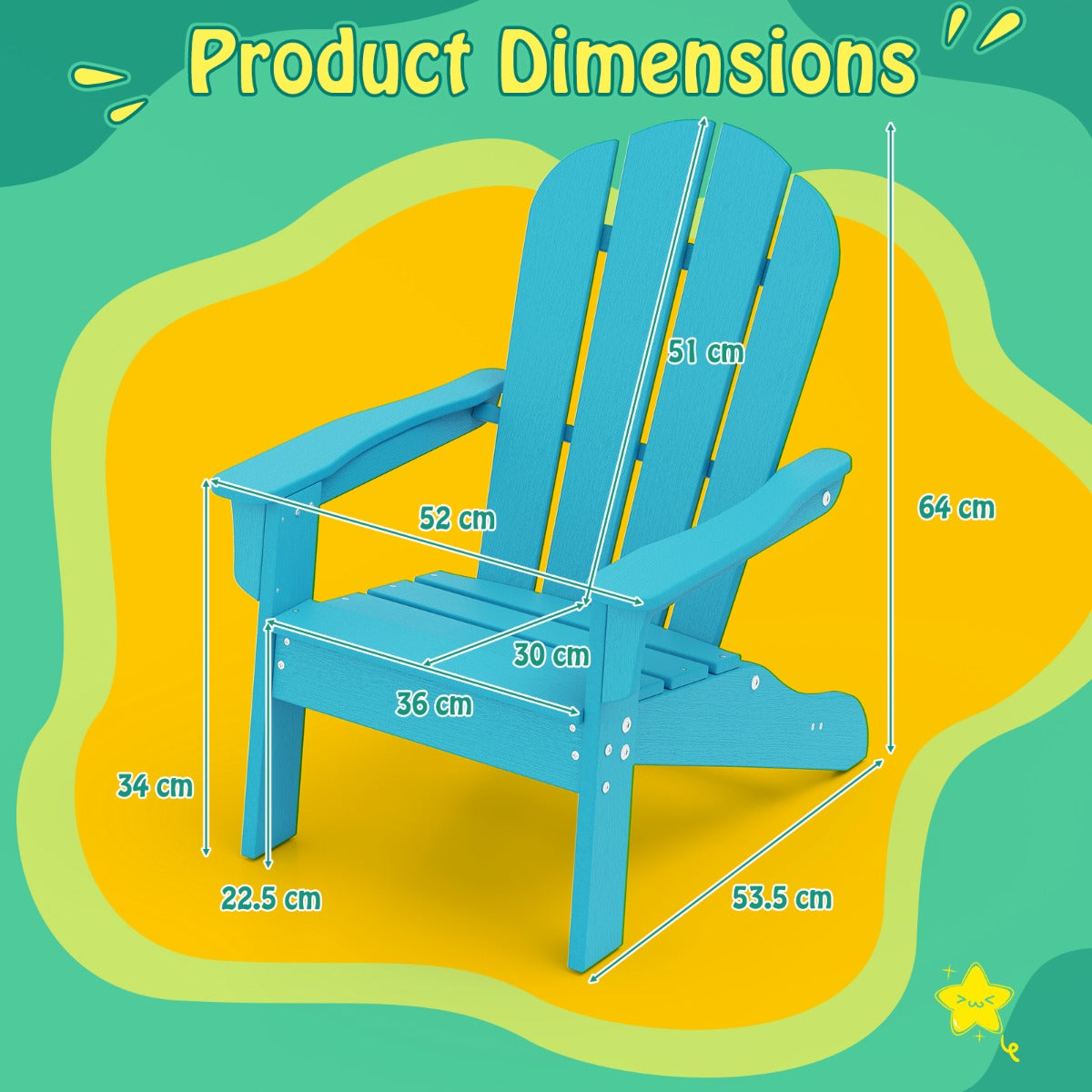 All-Weather HDPE Toddler Lawn Chair with Ergonomic Design