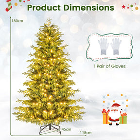 Artificial Christmas Tree with Warm White LED Lights and Branch Tips