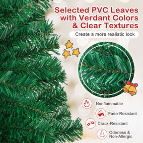 2.4m Artificial Christmas Tree Xmas Pine Tree with Solid Metal Legs