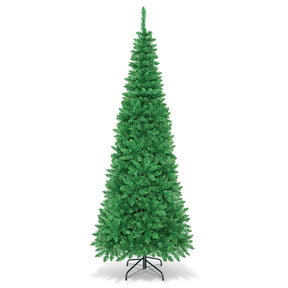 1.98/2.29 M Artificial Pencil Christmas Tree with Tips and LED Lights