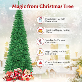 1.98/2.29 M Artificial Pencil Christmas Tree with Tips and LED Lights