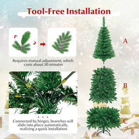 1.98/2.29 M Artificial Pencil Christmas Tree with Tips and LED Lights