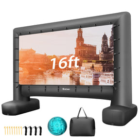 14/15/16Ft Inflatable Movie Projector Screen, Inflatable Movie Screen Outdoor with Air Blower