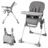 Hikidspace Foldable High Chair for Babies and Toddlers, Portable Adjustable Highchair with Footrest