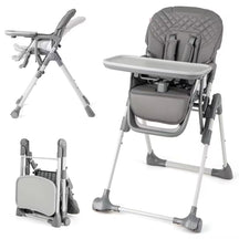Hikidspace Foldable High Chair for Babies and Toddlers, Portable Adjustable Highchair with Footrest