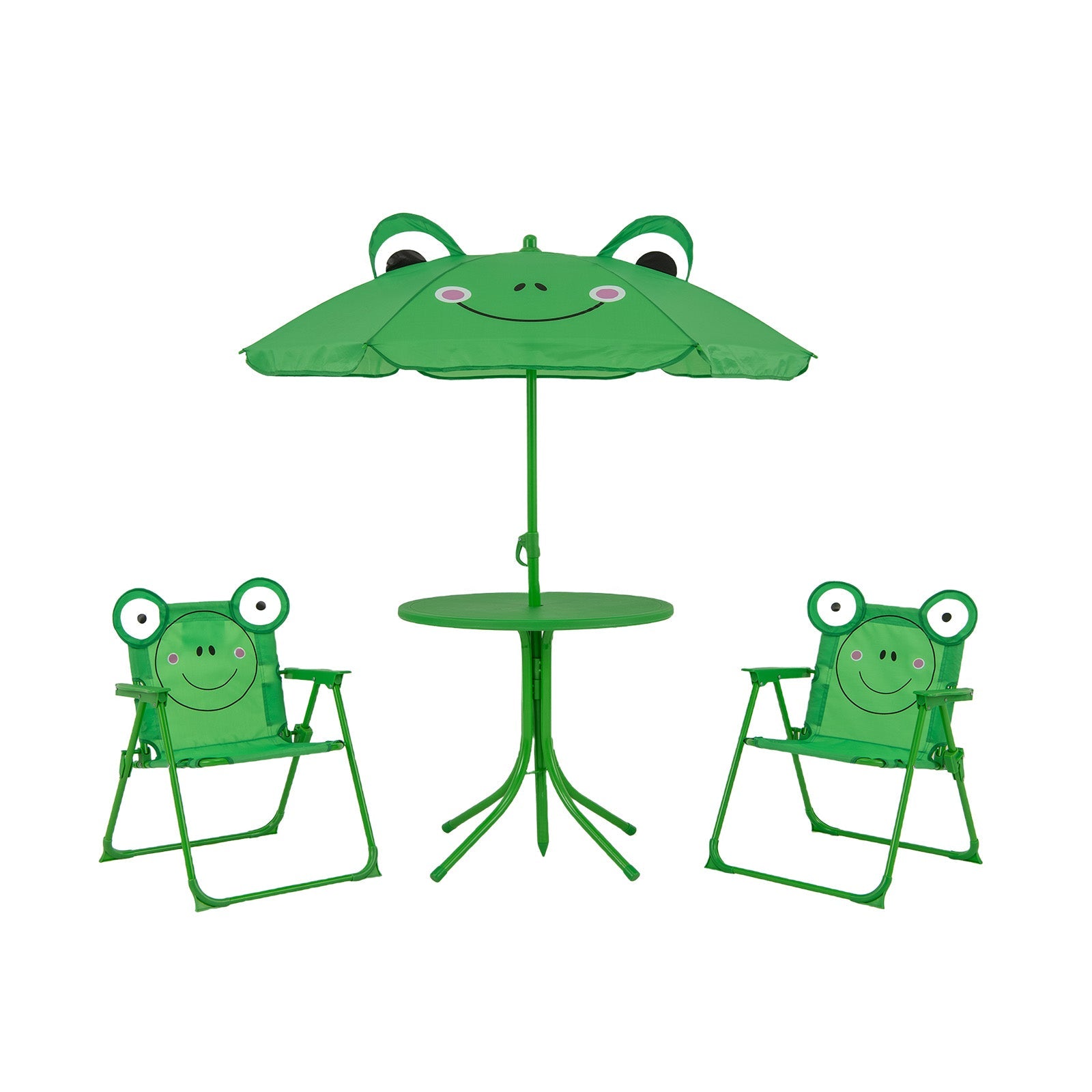 Baby Joy Toddler Outdoor Activity Table with 2 Folding Chairs & a Height Adjustable Umbrella