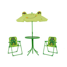 Baby Joy Toddler Outdoor Activity Table with 2 Folding Chairs & a Height Adjustable Umbrella