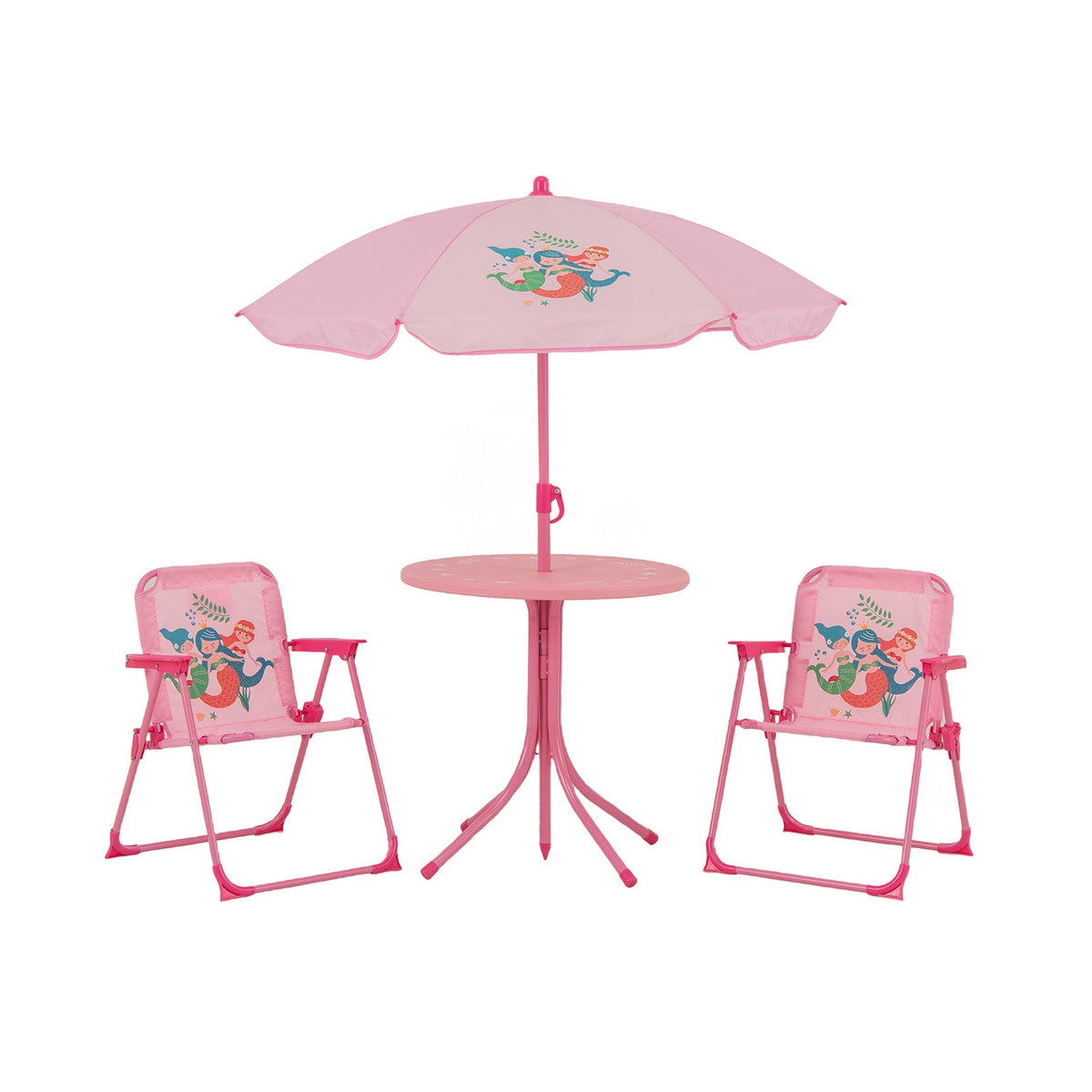 Baby Joy Toddler Outdoor Activity Table with 2 Folding Chairs & a Height Adjustable Umbrella