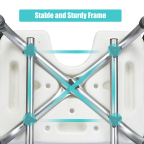 Non-Slip Shower Chair with U-Shaped Cutout for Elderly