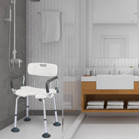 Non-Slip Shower Chair with U-Shaped Cutout for Elderly