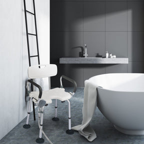 Non-Slip Shower Chair with U-Shaped Cutout for Elderly