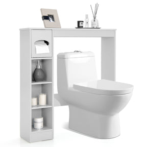 Over The Toilet Storage Cabinet with Adjustable Shelves and Paper Holder