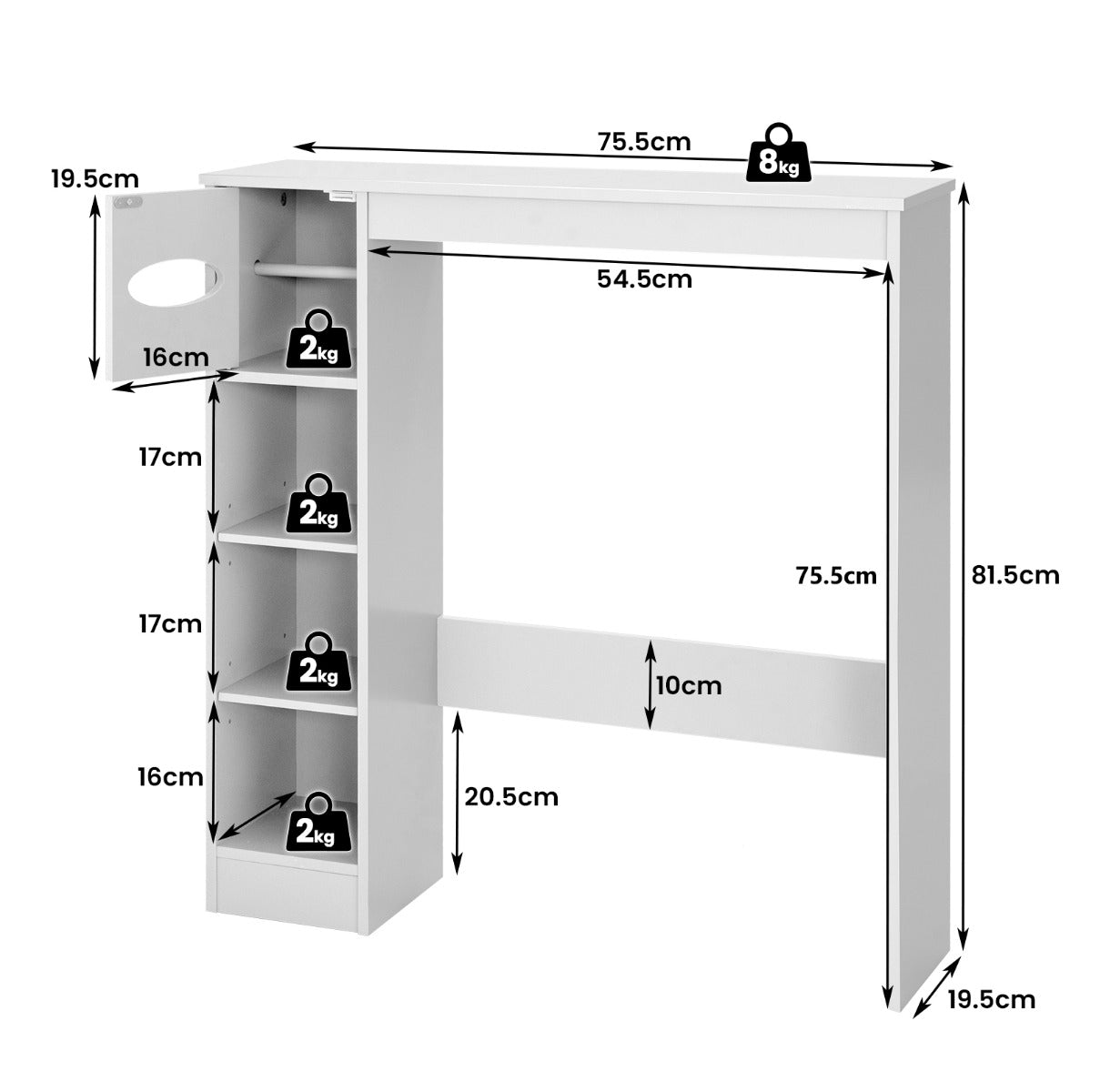 Over The Toilet Storage Cabinet with Adjustable Shelves and Paper Holder