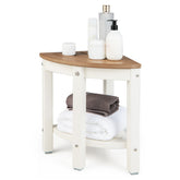 Corner Shower Bench Stool with Storage Shelf for Indoor/Outdoor Use