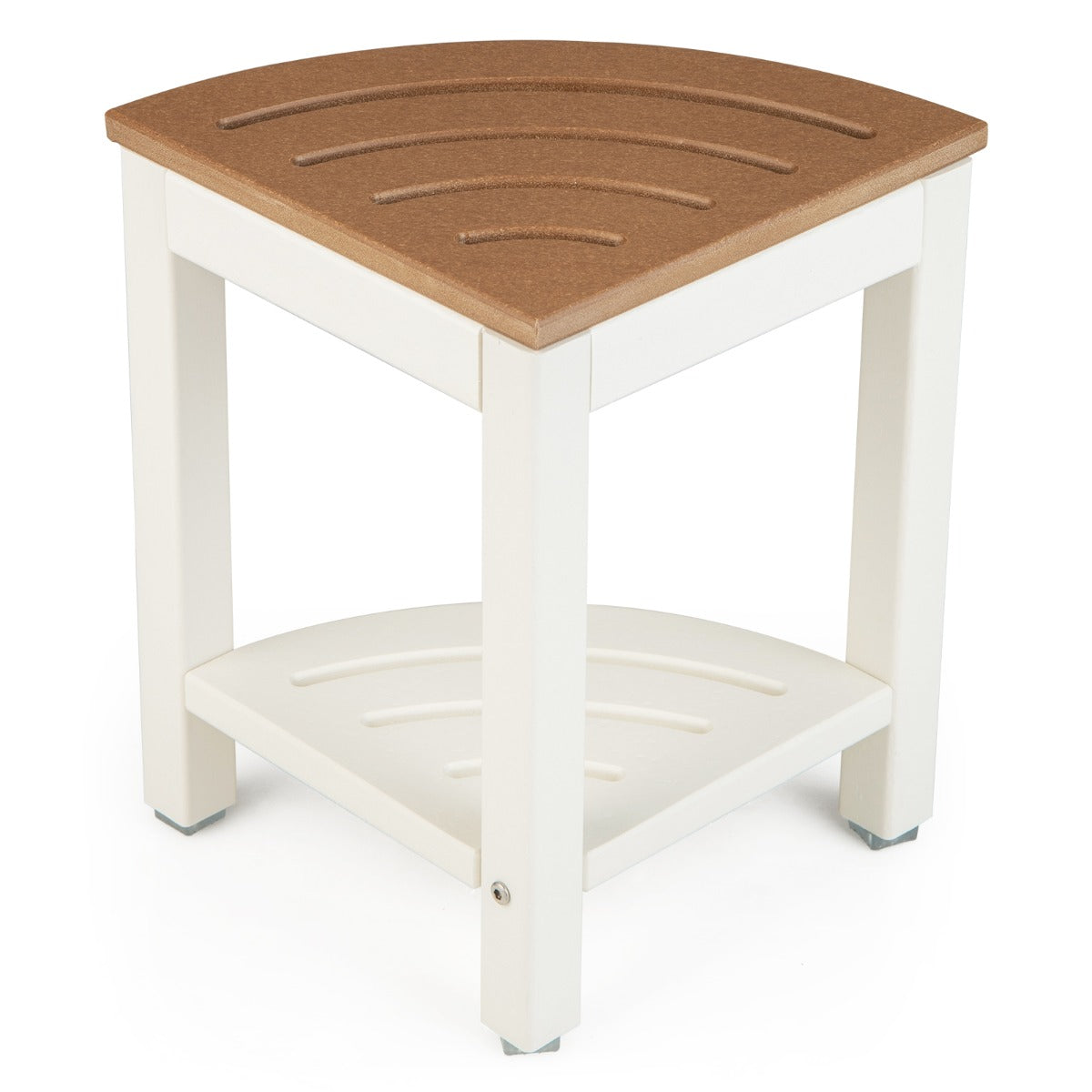 Corner Shower Bench Stool with Storage Shelf for Indoor/Outdoor Use