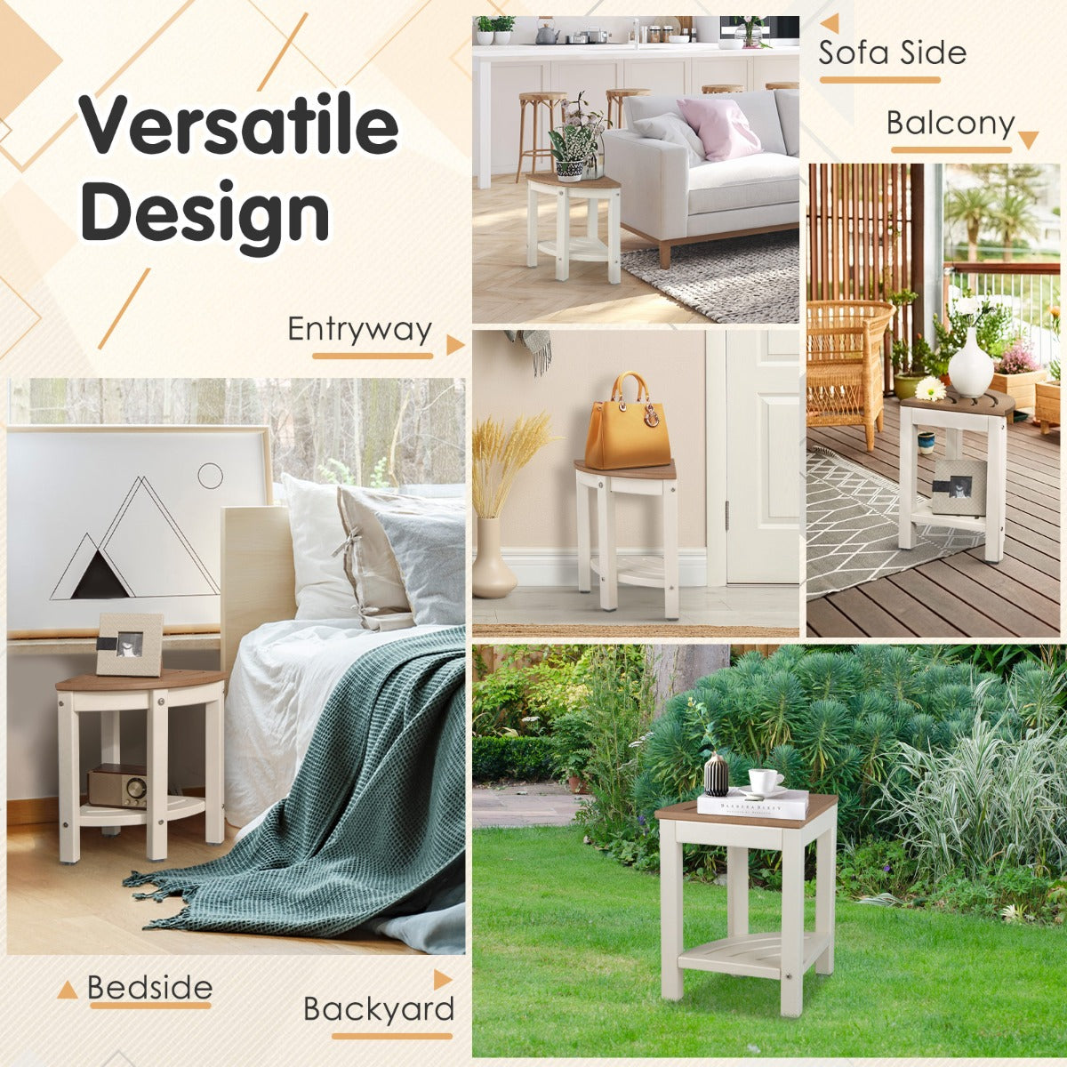 Corner Shower Bench Stool with Storage Shelf for Indoor/Outdoor Use