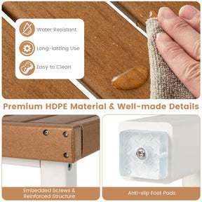 2-Tier Waterproof Shower Bench with Storage Shelf & Anti-slip Pads