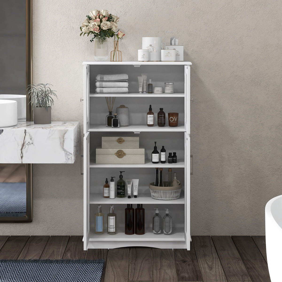 Bathroom Storage Cabinet with Adjustable Shelves for Bathroom