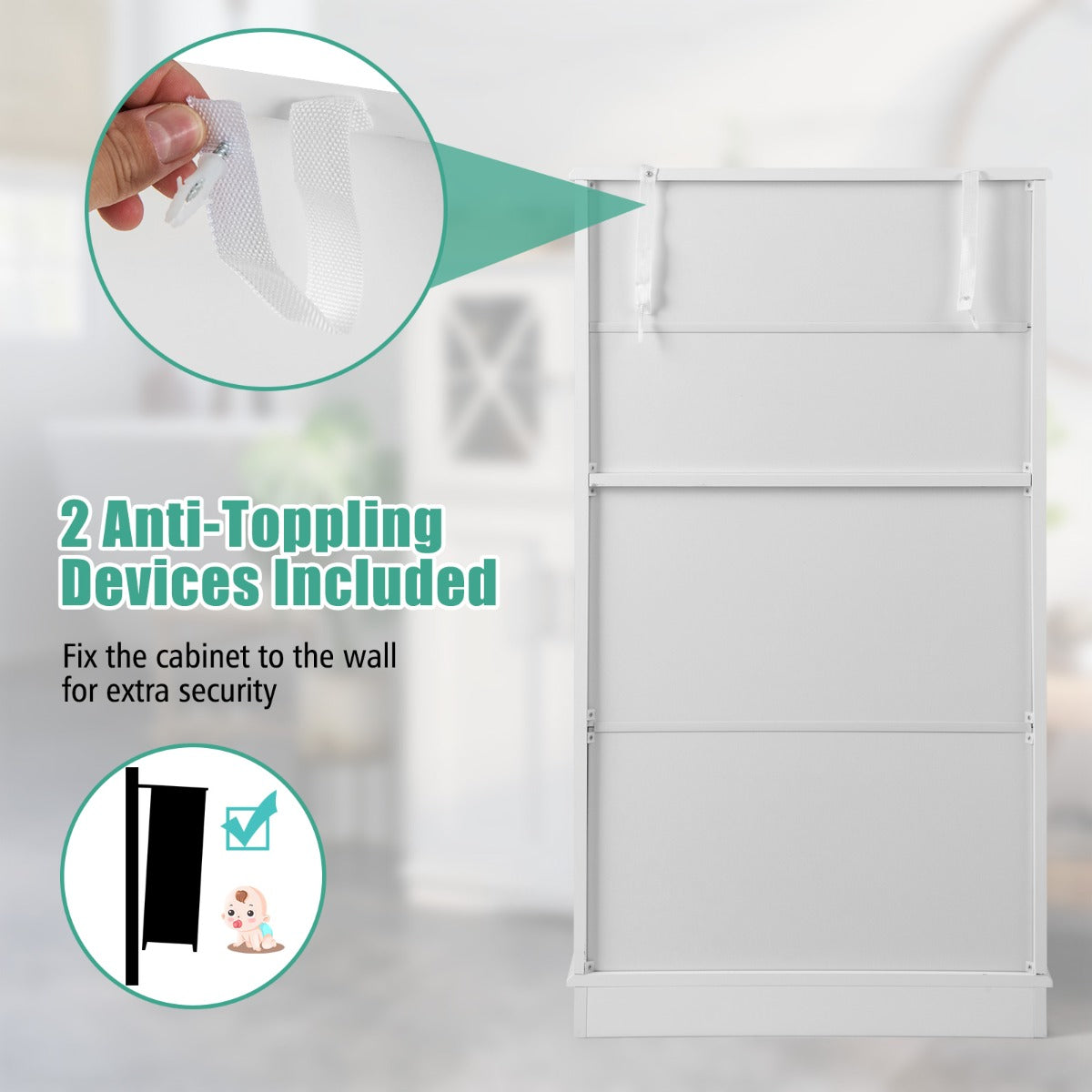 Bathroom Storage Cabinet with Adjustable Shelves for Bathroom