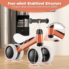Baby Balance Training Bike with 4 Wheels for Infant