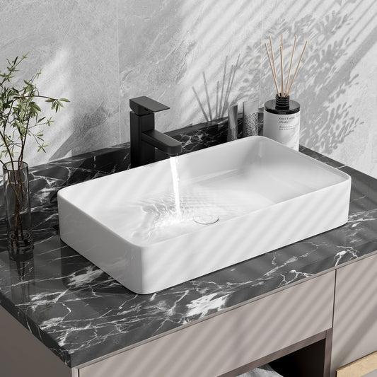 Bathroom Vessel Sink with Pop-up Drain