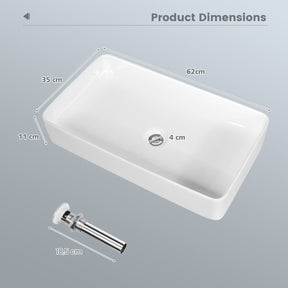 Bathroom Vessel Sink with Pop-up Drain