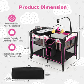 Hikidspace Bedside Baby Crib with Adjustable Height for Newborn Infant