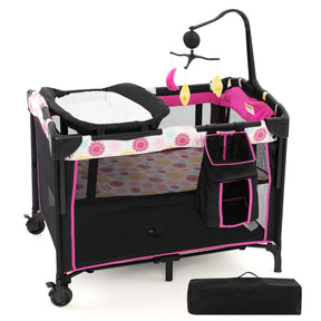 Hikidspace Bedside Baby Crib with Adjustable Height for Newborn Infant