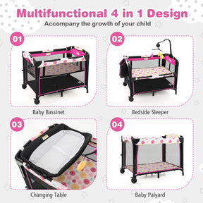 Hikidspace Bedside Baby Crib with Adjustable Height for Newborn Infant