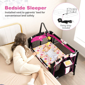 Hikidspace Bedside Baby Crib with Adjustable Height for Newborn Infant