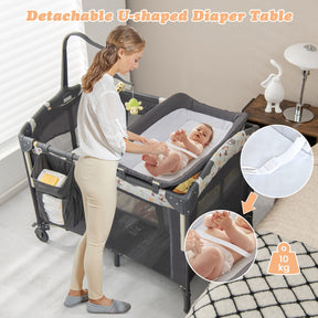 Hikidspace Bedside Baby Crib with Adjustable Height for Newborn Infant
