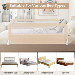 Height Adjustable Bed Rail with Mesh Cloth for Toddlers