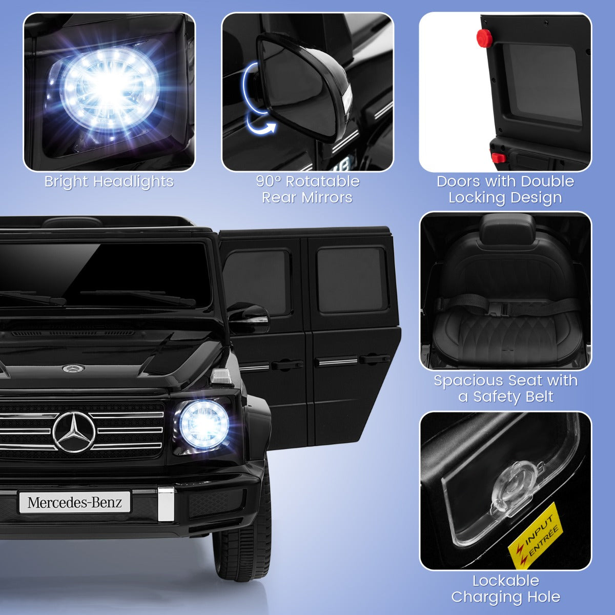 Licensed Mercedes-Benz G500 Kids Ride-on Car with Remote