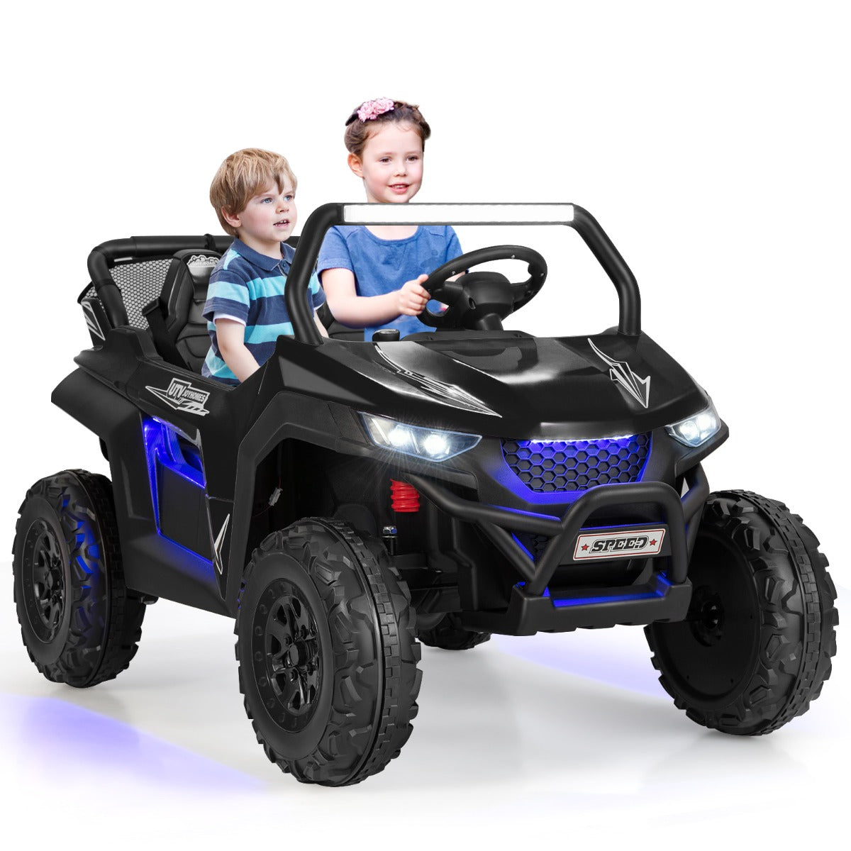 12V 2-Seater Kids Ride On Car with Light Music & Electric Remote Control