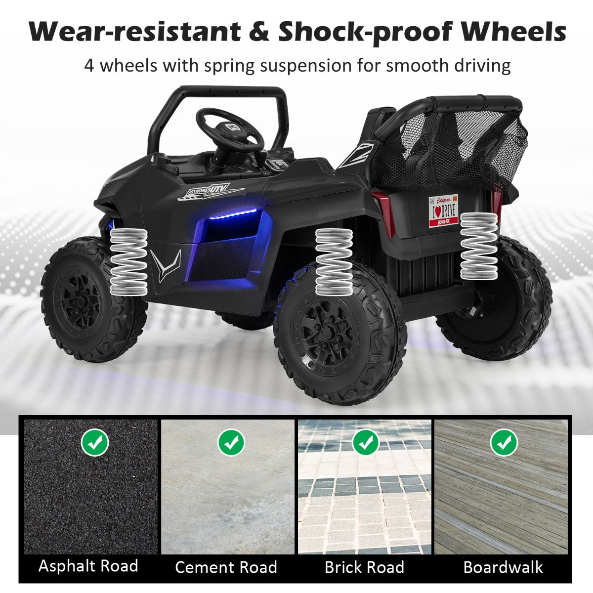 12V 2-Seater Kids Ride On Car with Light Music & Electric Remote Control