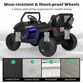 12V 2-Seater Kids Ride On Car with Light Music & Electric Remote Control