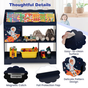 Toy Storage Organizer Display Stand for Playroom-Blue