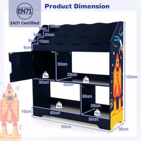 Toy Storage Organizer Display Stand for Playroom-Blue