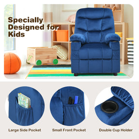 Kids Youth Recliner Chair with Cup Holders and Side Pockets for Boys Girls 3+ Age Group