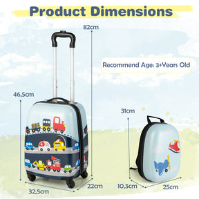2-Piece Carry-on Luggage Set with Spinner Wheels for Children